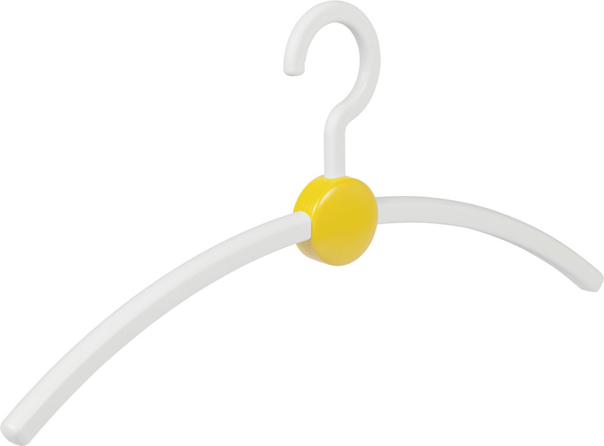 De Kledinghanger Gigant - 6 x Garderobehanger Point kunststof wit / geel, 45 cm