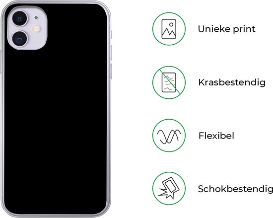 Coque iPhone 11 - Zwart - Motifs - Intérieur - Uni - Noir - Foncé - Coque de téléphone en Siliconen