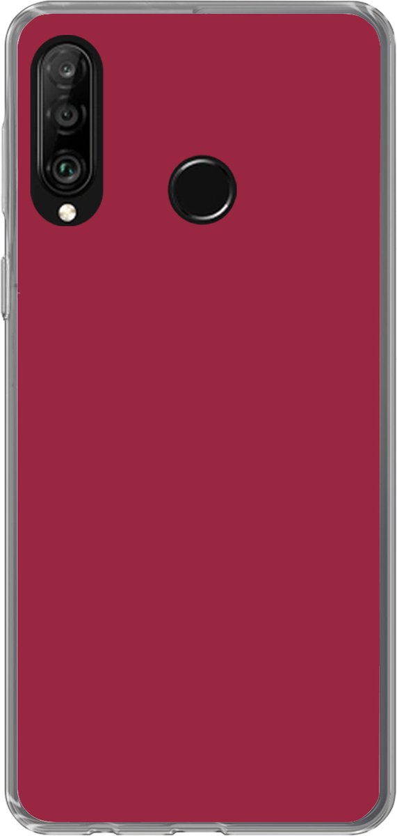 Telefoonhoesje Geschikt voor Huawei P30 Lite hoesje - Rood - Effen kleur - Siliconen Telefoonhoesje Telefoonhoesje