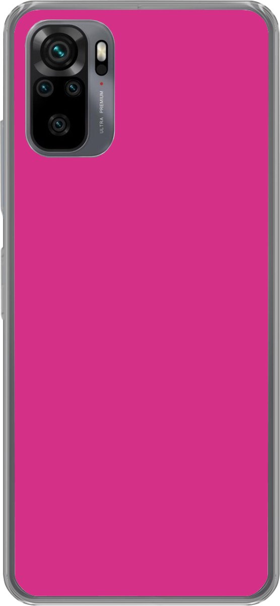 Telefoonhoesje Geschikt voor Xiaomi Geschikt voor Redmi Note 10 hoesje - Fuchsia - Neon - Kleuren - Siliconen Telefoonhoesje Telefoonhoesje