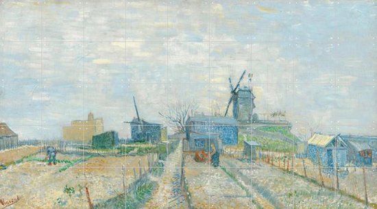 IXXI Montmartre: molens en moestuinen - Vincent van Gogh - Wanddecoratie - 100 x 180 cm