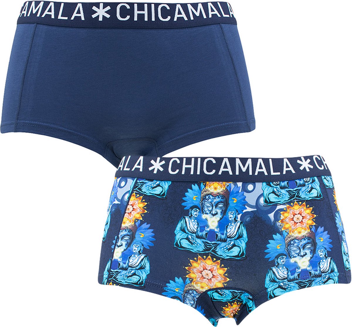 Chicamala dames 2P boxershorts buddha blauw - L