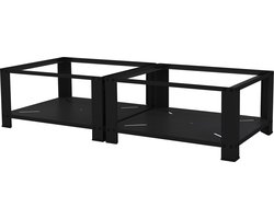 Wasmachine verhoger, Wasmachine Onderstel Dubbele 63x54x32 cm met legplank in zwart ML design