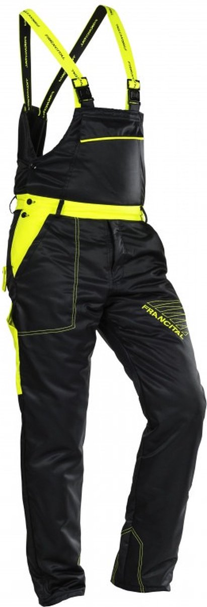 FRANCITAL Prior kettingzaagoverall - tuinbroek klasse 1 - zwart/geel - Maat: XS - zwart geel