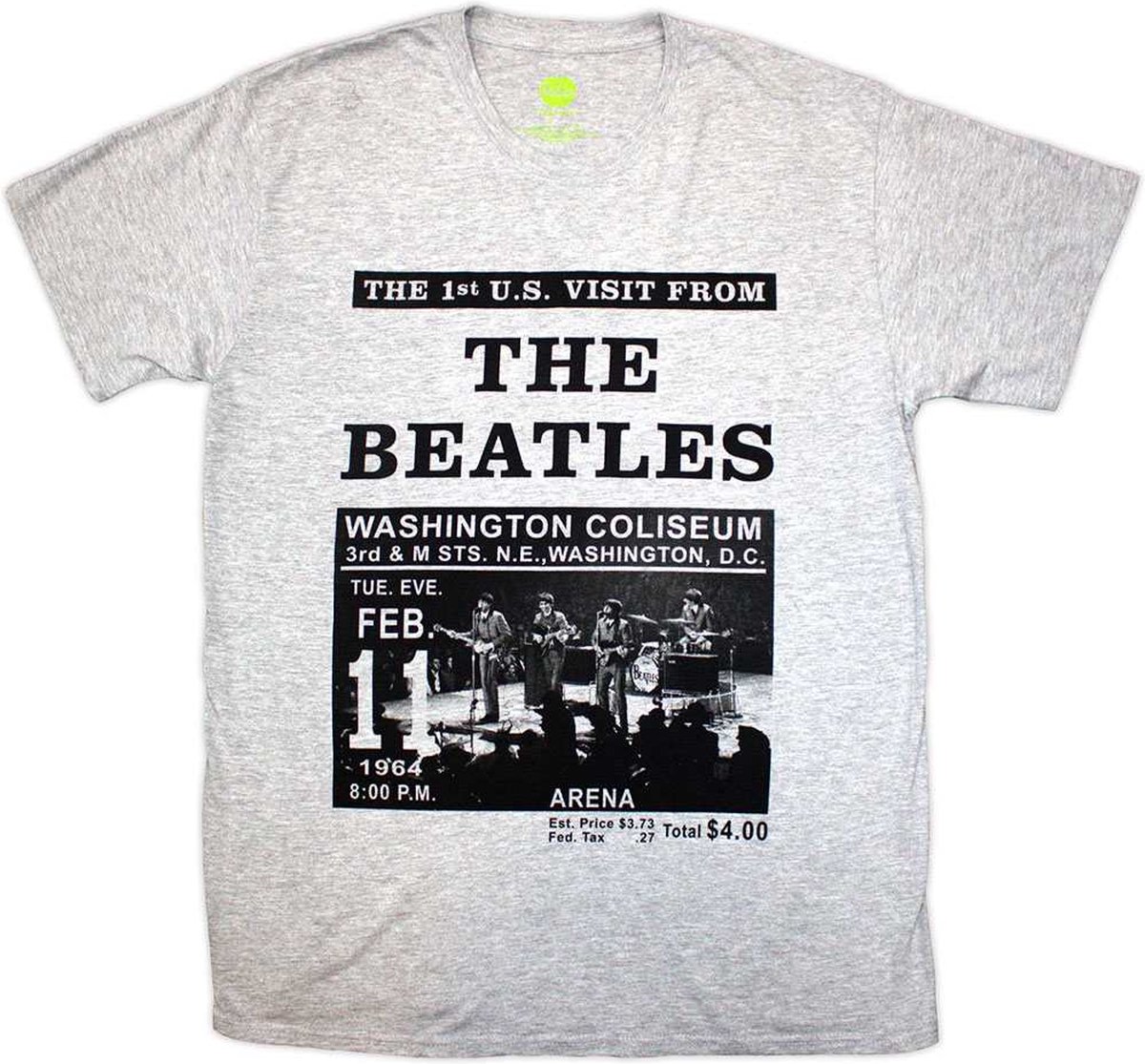 The Beatles - Washington '64 Promo Heren T-shirt - M - Grijs