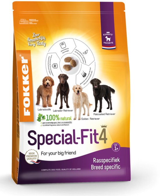 Fokker Special-Fit Hondenvoer 4 - 3 x 2,5 kg - Voordeelverpakking