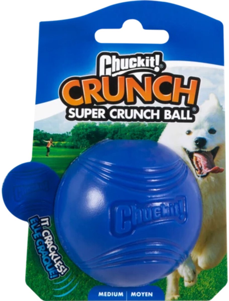 Chuckit Super Crunch ball - Ballen - Blauw - Medium - 12 cm