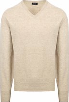 William Lockie V-Hals Lamswol Linen Beige - Maat XL - Heren - Pullovers