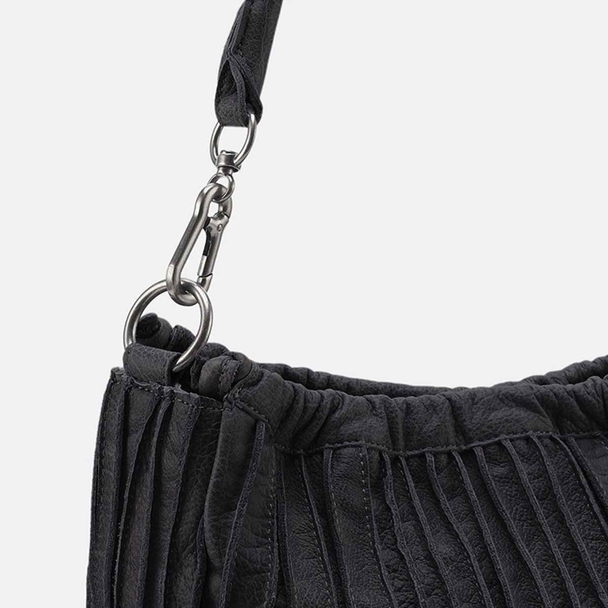 Sac à épaule FREDsBRUDER Say Hello Midi Hobo Bag En Cuir Noir - Neuf Avec étiquettes