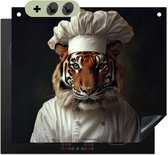 KitchenYeah® Protection plaque induction 60x50 cm - Tigre - Vêtements de cuisine - Marron - Animal - Protege plaque de cuisson - Couvre plaque induction - Protecteur d'induction - Cuisine