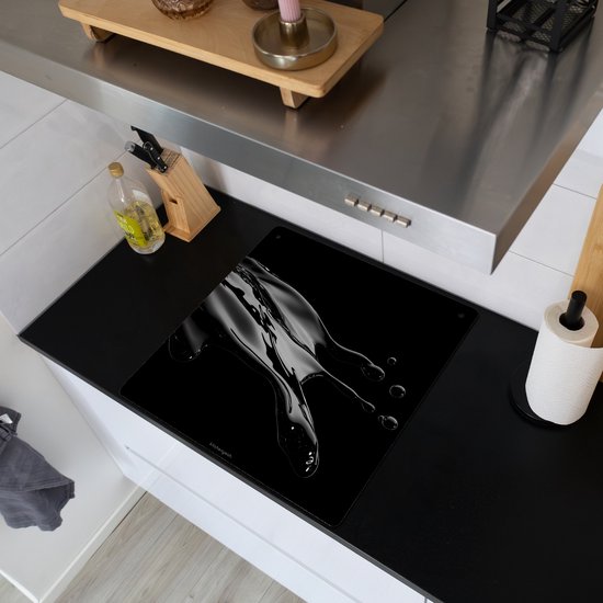 KitchenYeah® Protection plaque induction 60x55 cm - Noir - Splash - Eau - Protege plaque de cuisson - Couvre plaque induction - Protecteur d'induction - Cuisine