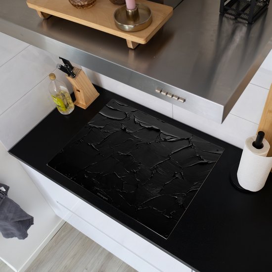 KitchenYeah® Protection plaque induction 70x55 cm - Noir - Peinture - Protege plaque de cuisson - Couvre plaque induction - Protecteur d'induction - Cuisine