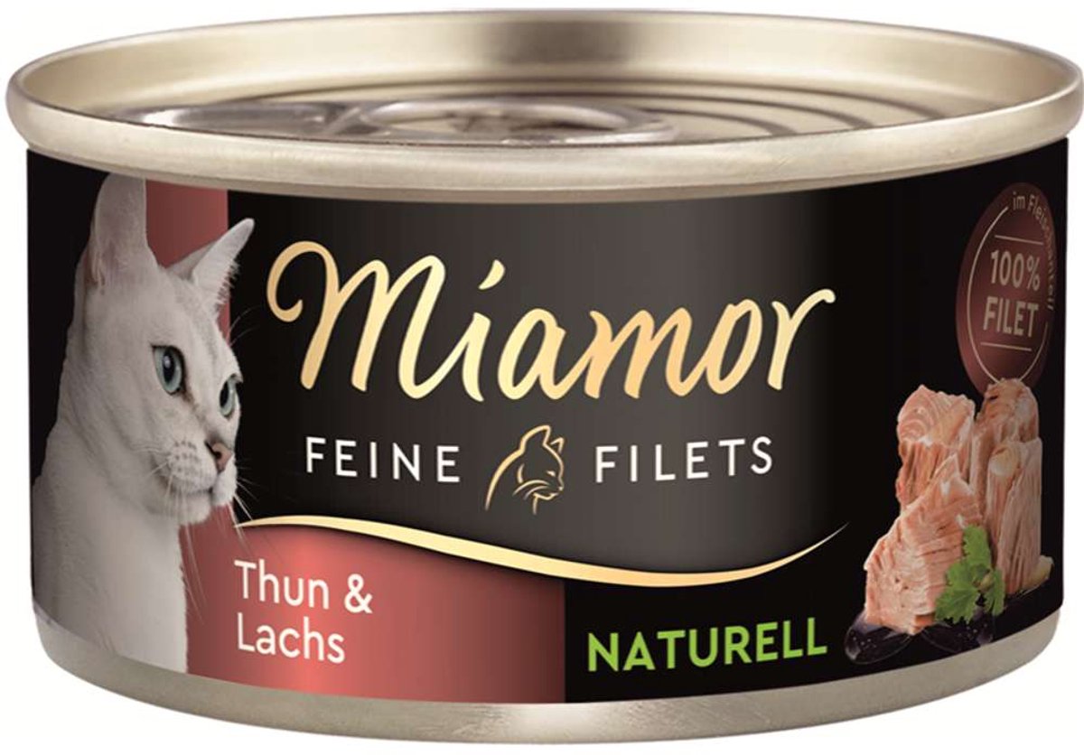Miamor - Fijne Filets Natuur Blik 24x80g - Tonijn & Zalm