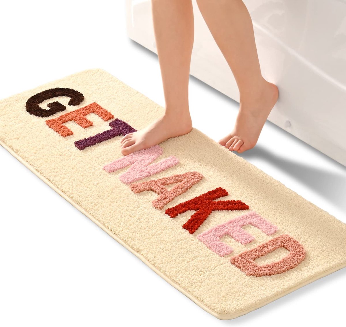 La'Moussawi ® Stijlvolle Beige Badmat Met Kleurrijk Design En Antislip Eigenschappen Voor Elke Ruimte