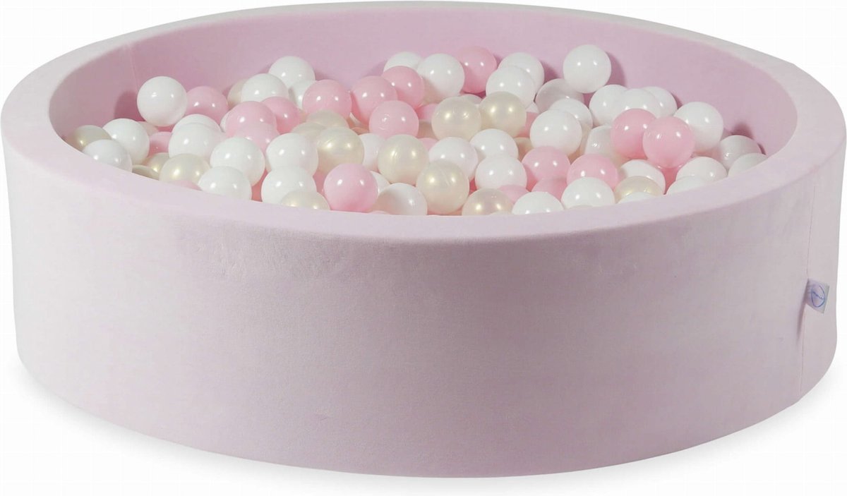 Ballenbak 110x30 fluweel zacht lichtroze