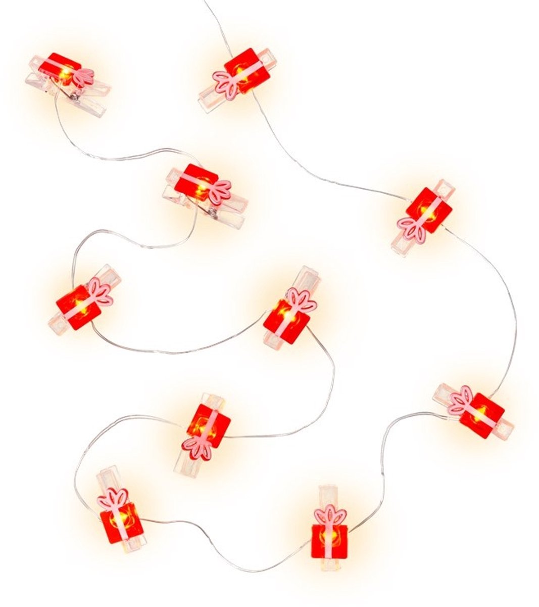 Goobay 60249 decoratieve verlichting Sprookjesverlichting Rood, Zilver, Transparant, Wit 10 lampen LED