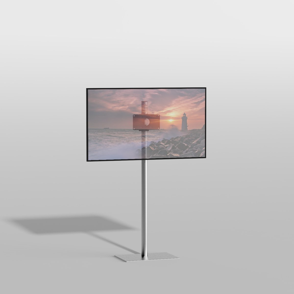 TV vloerstatief TILE 120 Design Tv standaard Geborsteld RVS 19-40” - VESA 200x100