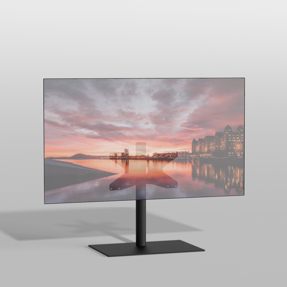 TV vloerstatief SQUARE 60 Design Tv standaard Trendy Zwart Staal 32-65” - VESA 400x200