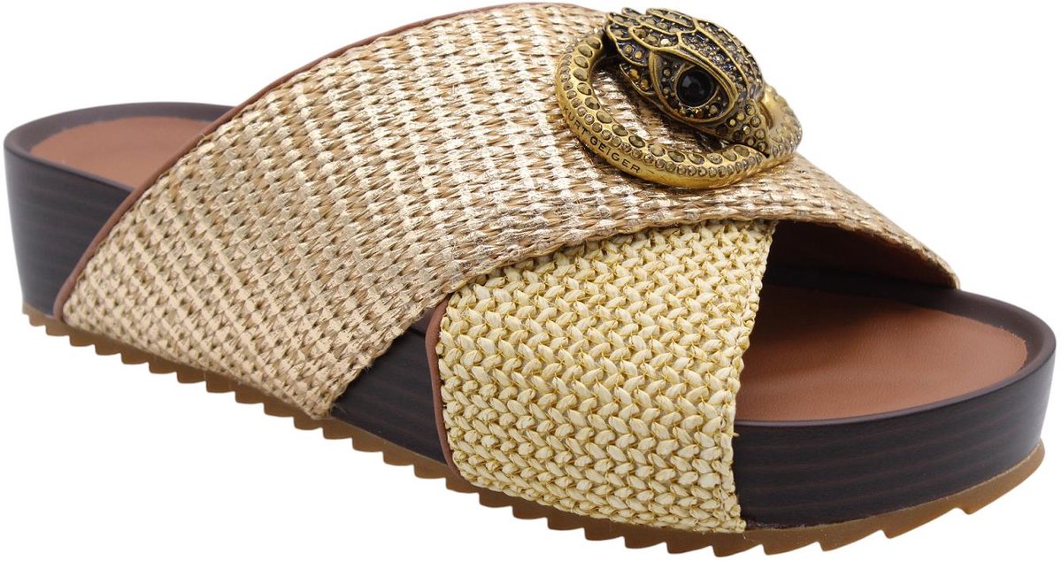 Kurt Geiger London Chelsea Cross Strap Slippers - Dames - Goudkleurig - Maat 36