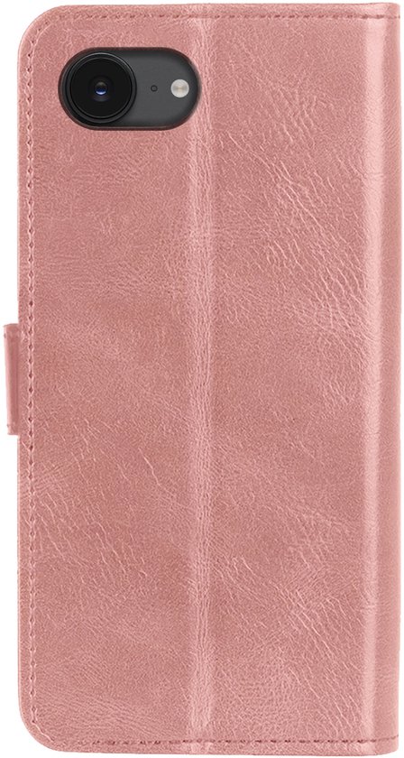 Hoesje - Met 2x Screenprotector - Geschikt voor Apple iPhone 16e / 17e - Luxe Pasjeshouder - Bookcase Portemonee - Flip Case - Kunstleer Book Case - Flipcase Hoes - Book Cover - Walletcase - Portemonneehoes - Rosé goud