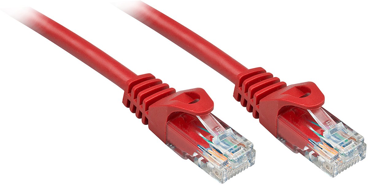 LINDY 48184 RJ45 Netwerkkabel, patchkabel CAT 6 U/UTP 3.00 m Rood Snagless 1 stuk(s)