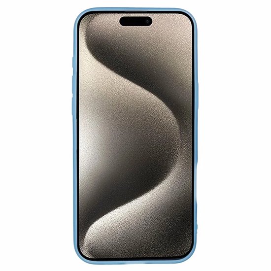 Coque pour Apple iPhone 16 Pro – Phonesta Translucia, coque arrière semi-transparente avec protection d'appareil photo – Transparente/ Blauw