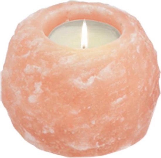 Photophore Rock - Cristal de sel - 400 g - Oranje - Natuursteen