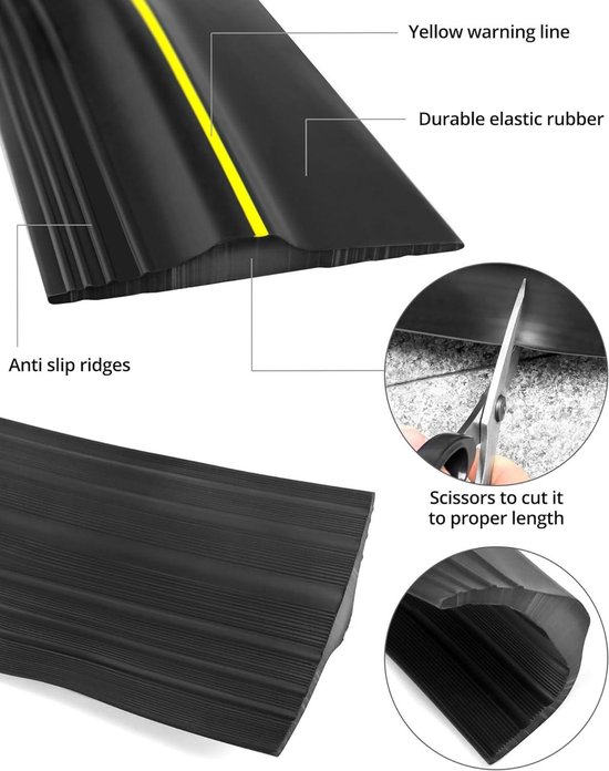 Garagedeur afdichting 4,8 m universele garagedeur drempelafdichting weerbestendig garagedeur vloerafdichting rubber DIY afdichtingsvervanging voor garagedeuren perfect om garages schoon en droog te