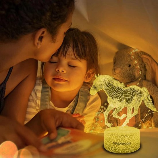 3D Nachtlampje voor Kinderen - 16 Kleuren, Afstandsbediening, Perfect Cadeau voor Meisjes van 6-10 Jaar van Merkloos — afbeelding 2