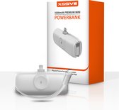Mini Powerbank 5000 mAh - Compatible avec iPhone /iPad avec port Lightning et Apple Watch - Câble de charge rapide USB-C intégré pour iPhone 16 Pro Max - Chargeur sans fil pour Series 1-10/SE/ Ultra - Chargeur Fast 20 W - Compact et léger - Wit