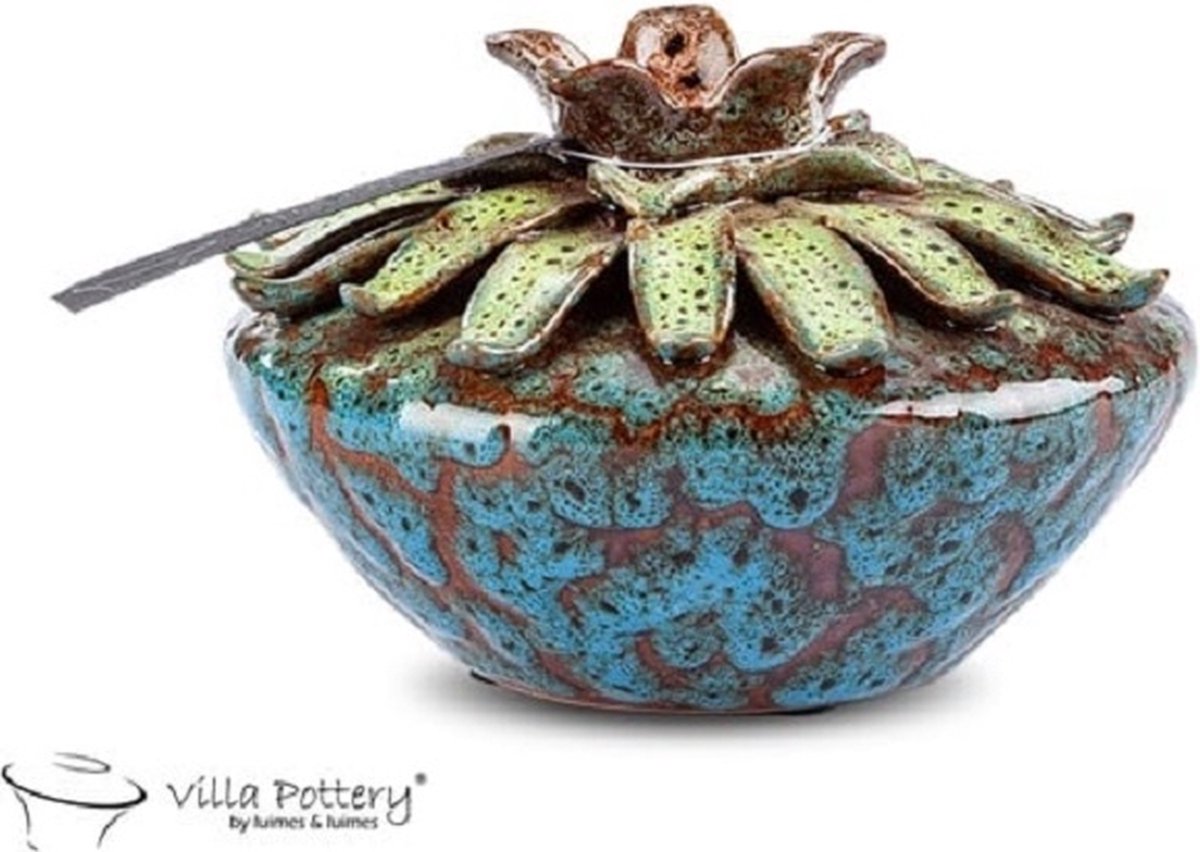 Villa Pottery Larissa Blauw 17.5x15.5x22