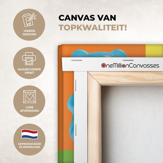 Peinture sur toile 80x120 cm - Décoration murale Art- Snoep - Gummy - Coloré - Décoration murale salon - Décoration chambre - Accessoires chambre - Peintures sur toile