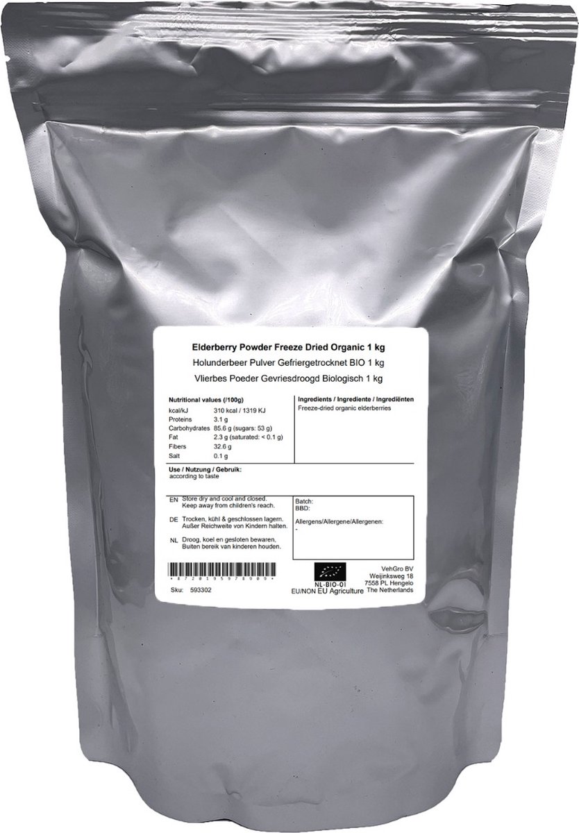 Vlierbes Poeder Gevriesdroogd - 1 Kg - Holyflavours