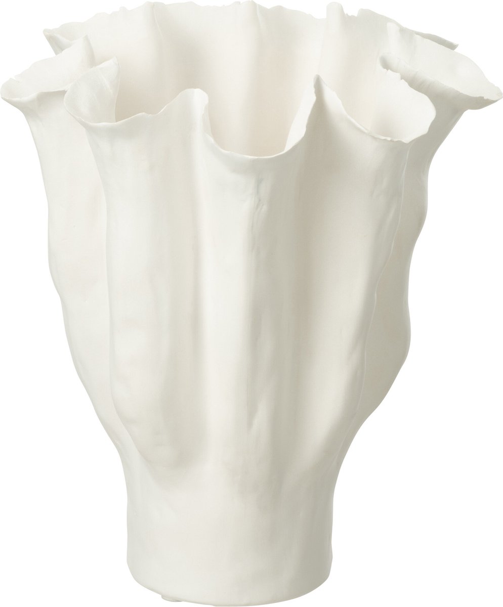 J-Line vaas Calyx - keramiek - wit - medium - Ø 28 cm