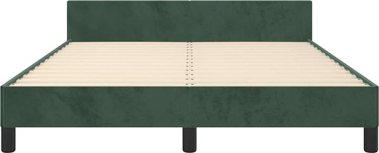 vidaXL Cadre de lit - 140x190 cm - Velours - Vert foncé Cadre de lit - Canapé-lit vert foncé - Velours Cadre de lit - Lit double - Lit à sommier tapissier