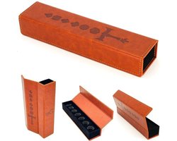 Dice tray dobbelsteenzakje in pen-en-papier dobbelsteendesign van stijlvol leer voor tabletop-rollenspellen zoals D&D-Cthulhu-DSA voor het presenteren en vervoeren van 7 polyhedrale dobbelstenen dice tray