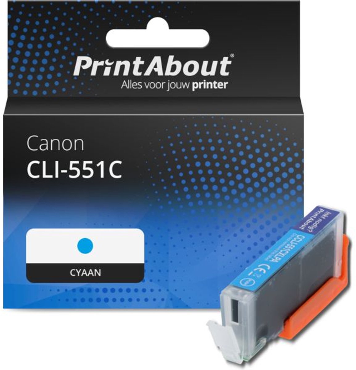 PrintAbout huismerk Inktcartridge CLI-551C Cyaan geschikt voor Canon