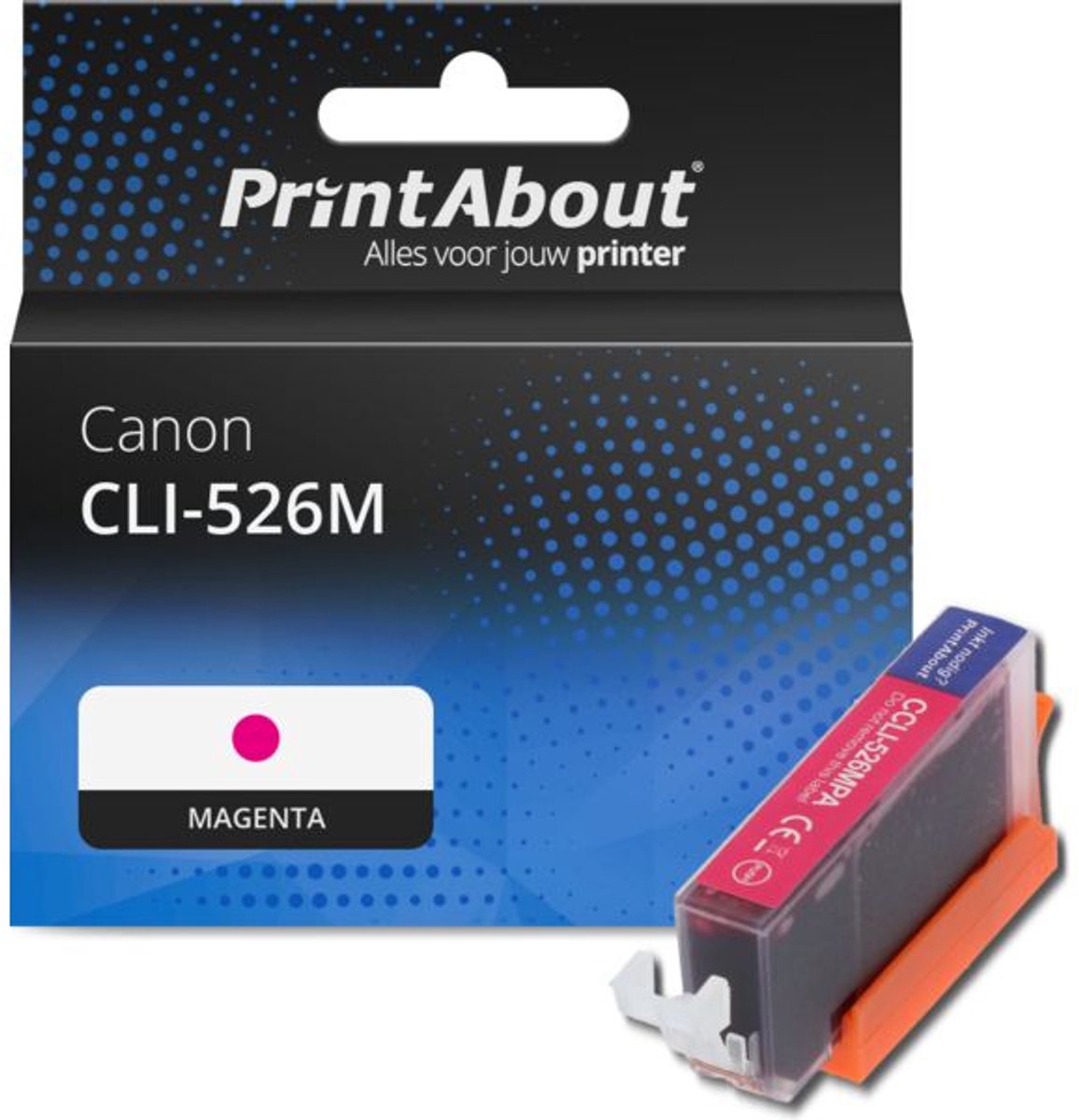 PrintAbout huismerk Inktcartridge CLI-526M Magenta geschikt voor Canon