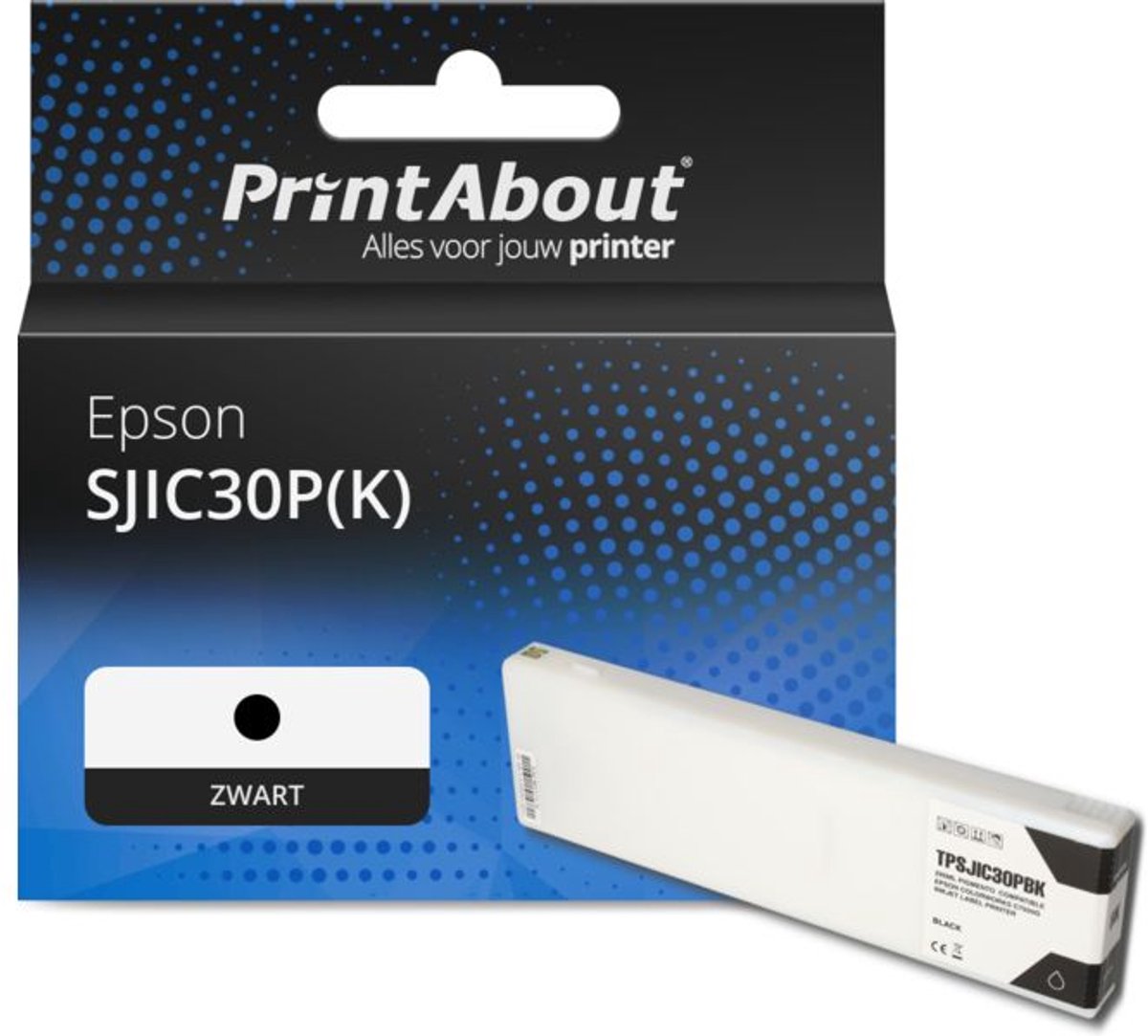 PrintAbout Huismerk Epson SJIC30P(K) Inktcartridge Zwart
