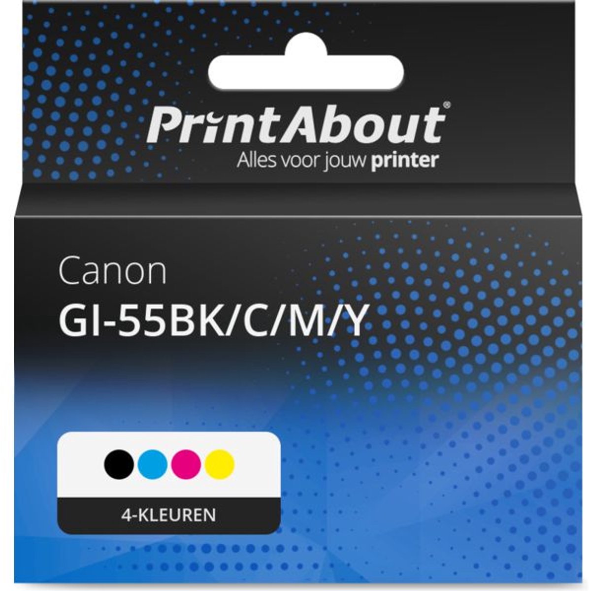 PrintAbout huismerk Inktcartridge GI-55BK/C/M/Y 4-kleuren Multipack geschikt voor Canon