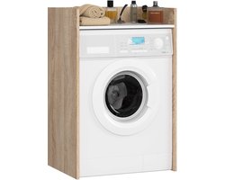 Wasmachine Kast / Wasmachine Ombouw / Wasmachine Meubel FIN / Sonoma Eik - Wit / AKORD Furniture Factory / 64 x 98 x 50 cm