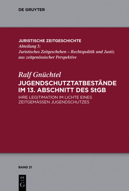 Jugendschutzdelikte im 13. Abschnitt des StGB - cover