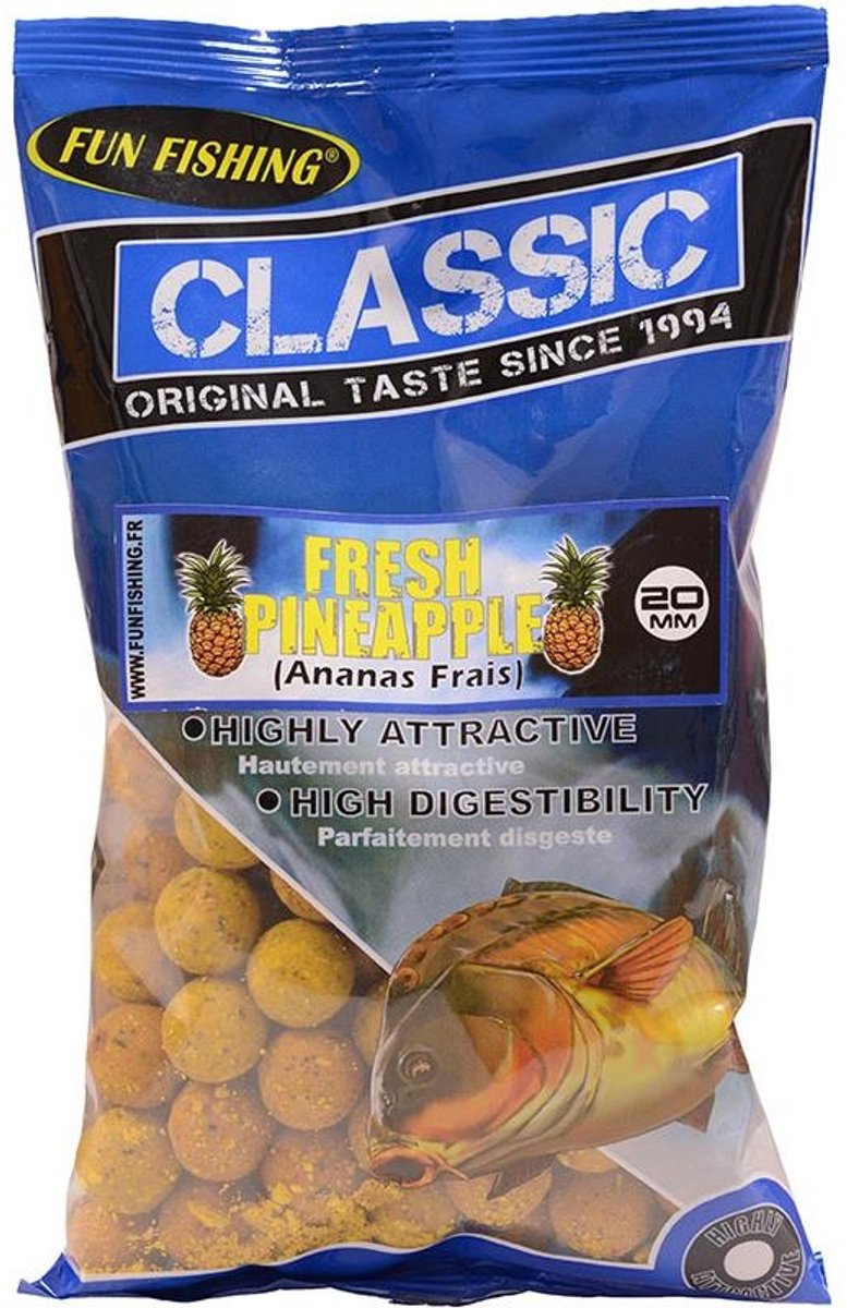 Fun Fishing Classic Boilies 4kg 20mm - Smaak : Chenevis Peanut