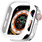 By Qubix Coque rigide 42 mm (ouverte à l'avant) - Wit - Convient pour Apple Watch 42 mm (série 10) - Protection d'écran - Protection iWatch - Étui de protection