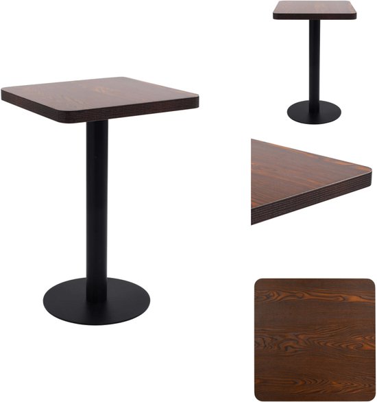 vidaXL Bistrotafel 60x60 cm MDF donkerbruin - Grote Kadoshop