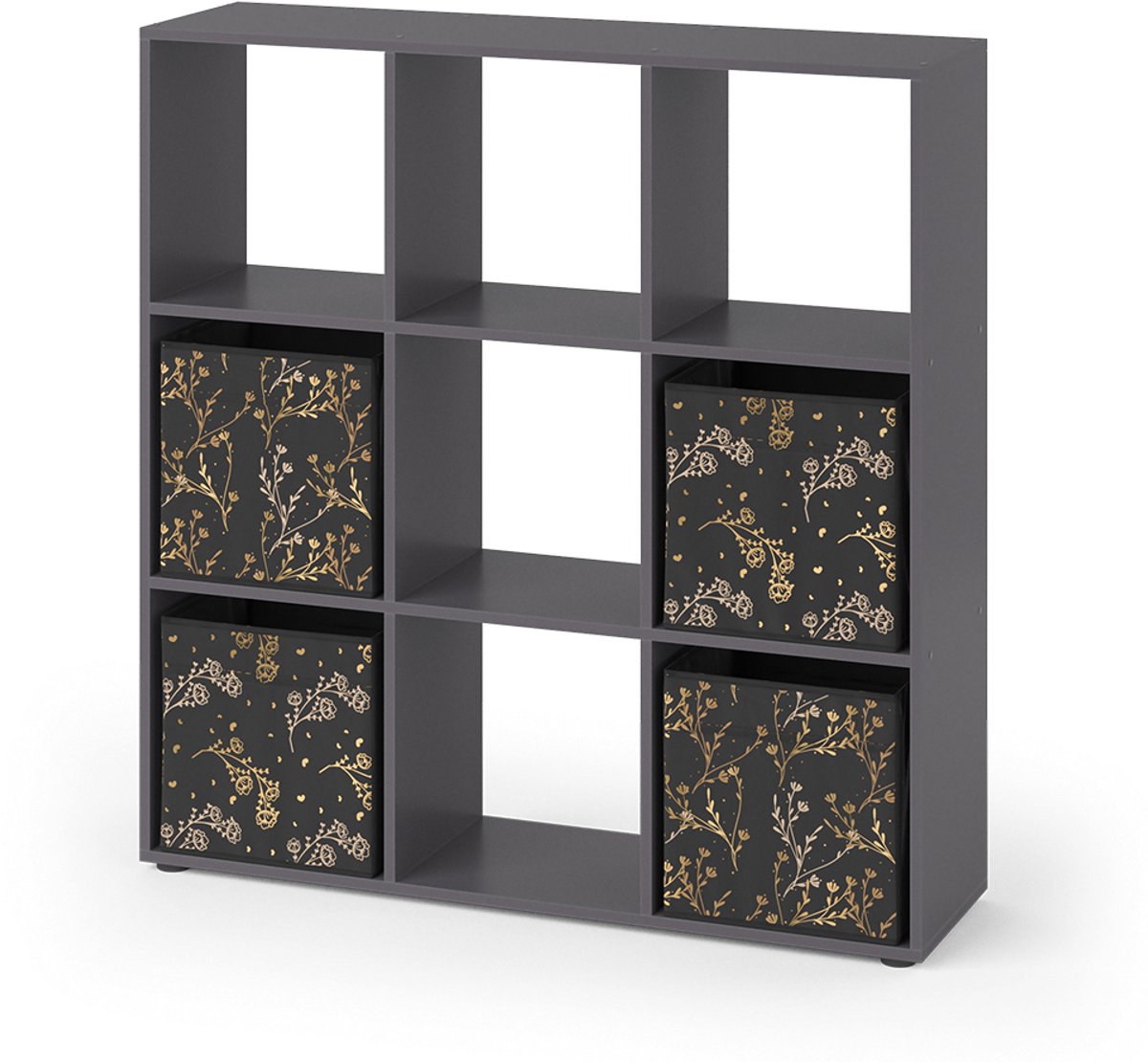 Vicco Nove Ruimteverdeler – 104 x 108 cm met 4 vouwdozen opt.2 Zwart