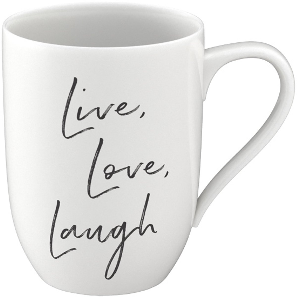 Becher mit Henkel 'Live Love Laugh' Statement 290 ml