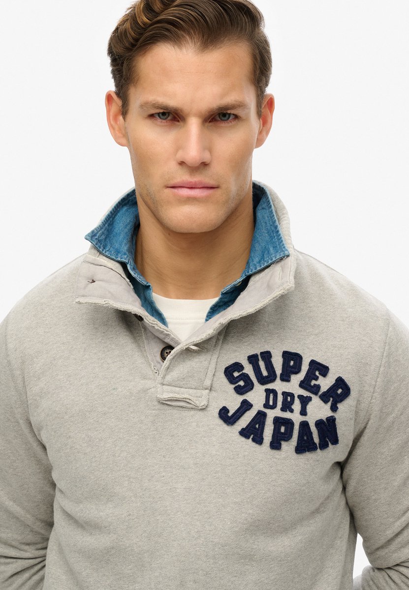 Superdry Vintage Athletic sweatshirt met kraagloze hals Heren Truien Grijs