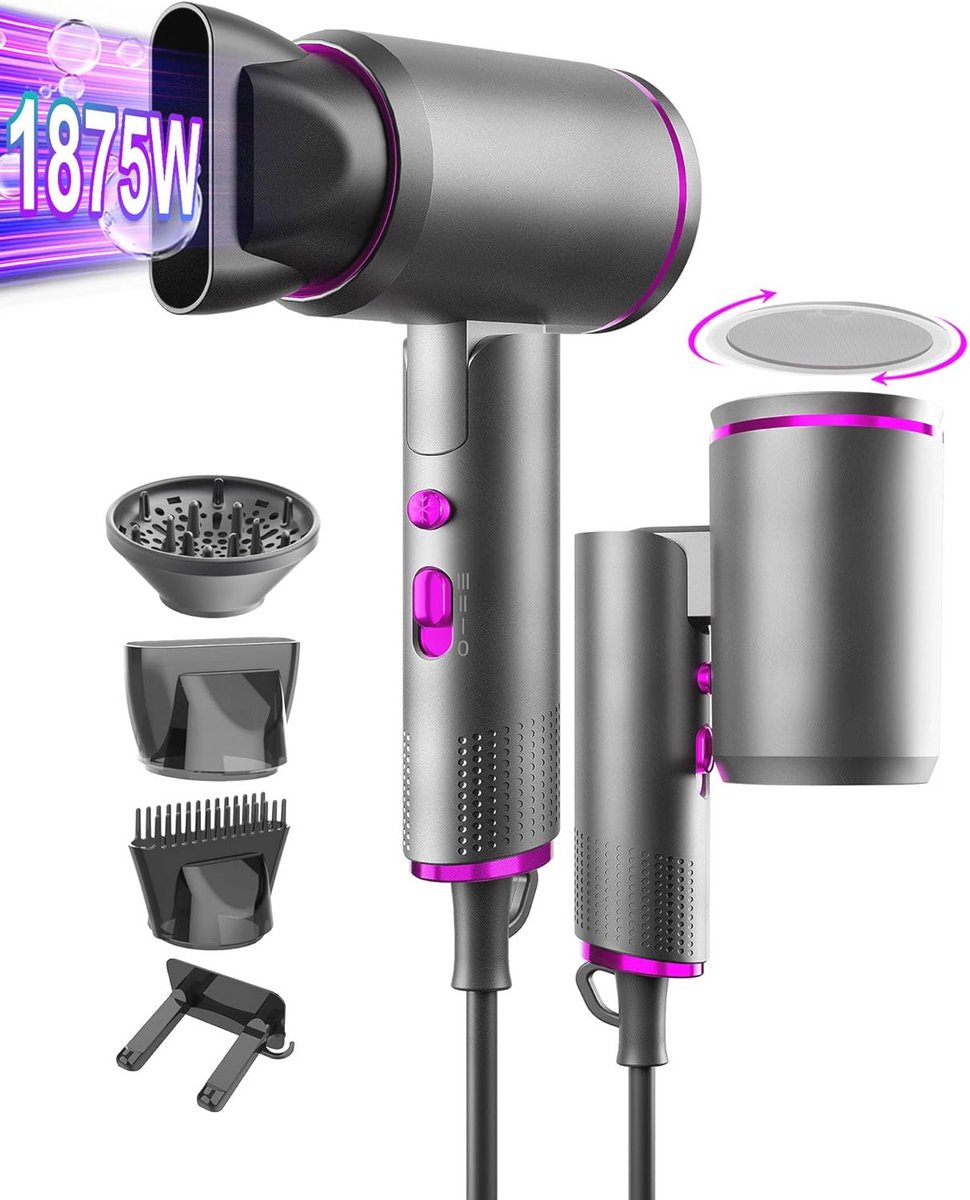 Professionele Föhn met Diffuser en Concentrator - 2400W Hoogwaardige Sneldrogende Haardroger voor Thuis en Salon
