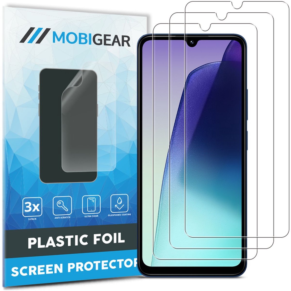 Mobigear Screenprotector geschikt voor Xiaomi Redmi 14C | Mobigear Screenprotector Folie - Case Friendly (3-Pack)